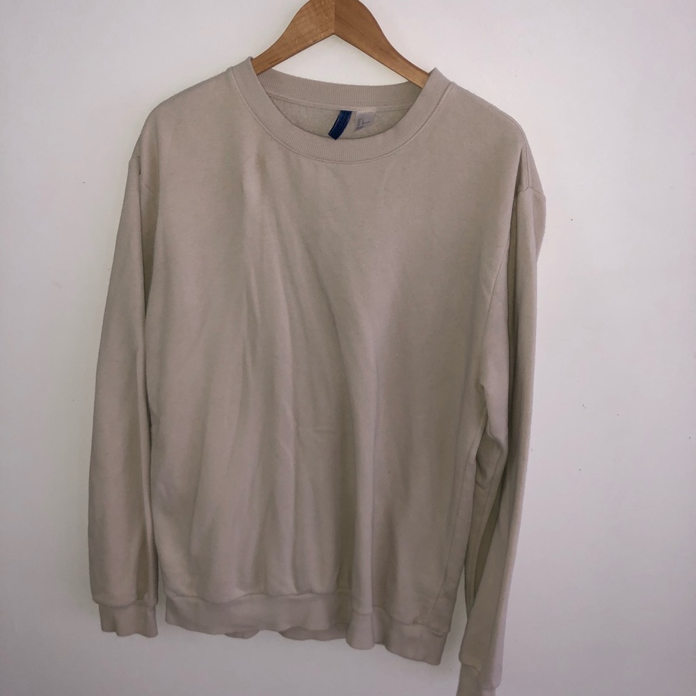 Cream Divided Crewneck Sweatshirt